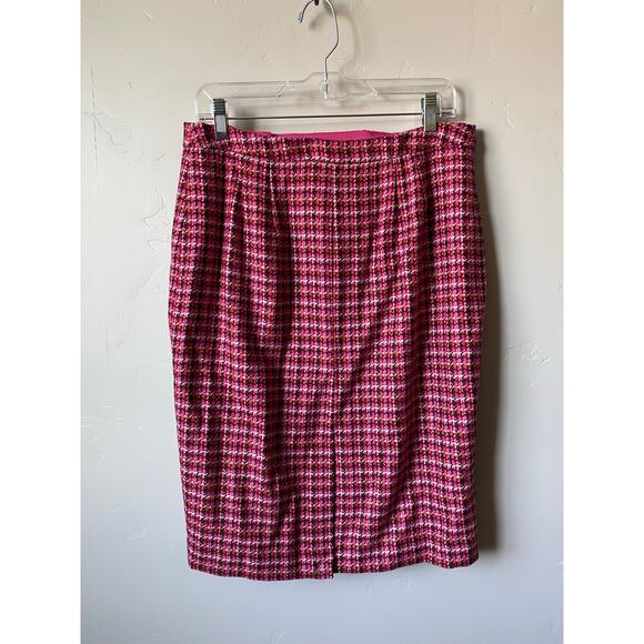 NWT Talbots Pink/Red Wool Blend Zippered Pencil Skirt- Women's Size 10 - Picture 5 of 11